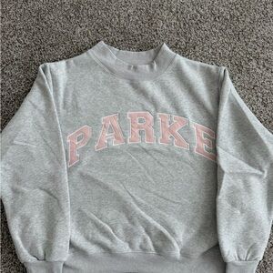 Parker Gray and Pink Women's Crew Neck Sweater